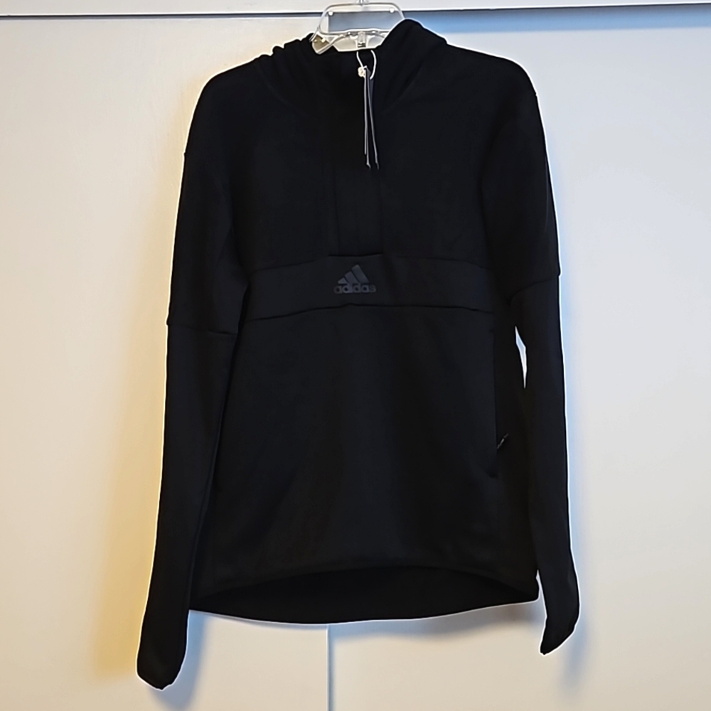 Adidas Team Issued Anorak Warm Outdoor Quarter Zip Hoodie in Black XL